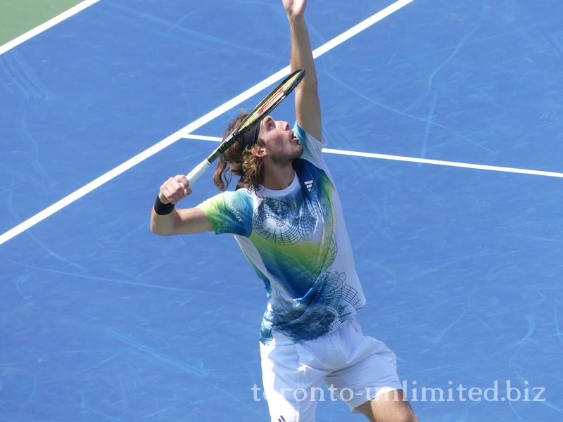 Nice serve motion from Stefanos Tsitsipas on Centre Cout at National Bank Open 2023 in Toronto