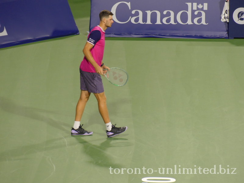 Polish player Hubert Hurkacz on Centre Court in match with top seed Carlos Alcaraz (ESP) 10 August, National Bank Open 2023