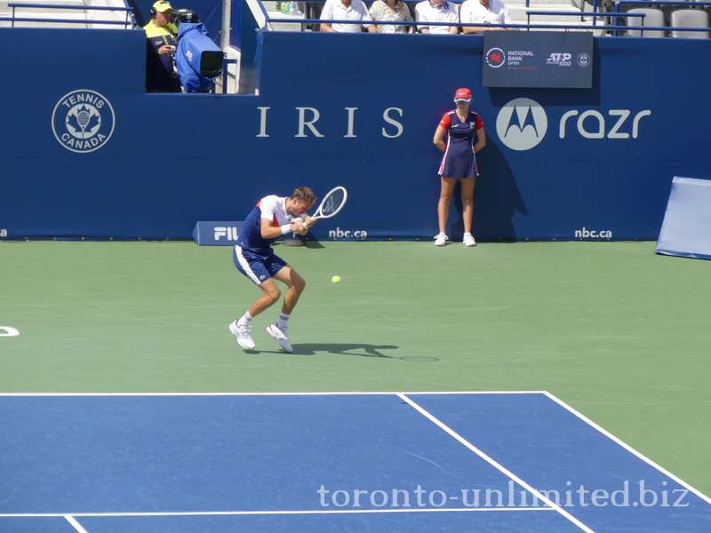 Daniil MEDVEDEV [2] is concentrating on the ball