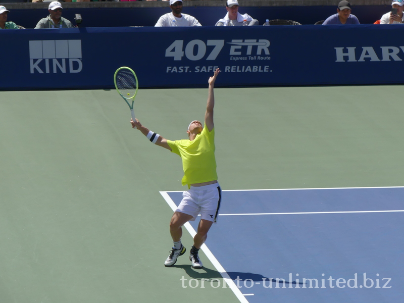 Great serve strech Alejandro DAVIDOVICH FOKINA (ESP) on Central Court 12 August 2023 National Bank Open