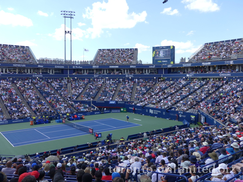 Centre Court in semifinal match between Alejandro DAVIDOVICH FOKINA (ESP)  and Alex DE MINAUR (AUS) 12 August 2023 National Bank Open