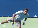 Gael Monfils has just served to Stefanos Tsitsipas on Centre Court