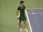 Carlos ALCARAZ (ESP) [1]  to serve Hubert HURKACZ on Centre Court