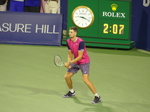 Hubert HURKACZ (POL) [15]  receiving serve from Carlos Alcaraz