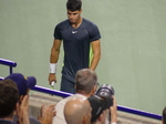 Concentrated Carlos ALCARAZ (ESP) [1] on Centre Court 10 August 2023