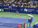 Carlos ALCARAZ (ESP) [1] before the serve on Centre Court 11 August 2023 National Bank Open