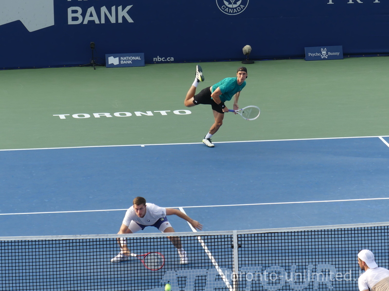 Neil Skupski is serving now in the second set tiebreaker, Championship Doubles Final on August 7, 2025 