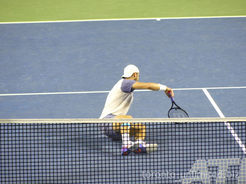 Karen Katchanov had an accident on the Court and fell during the match. The NBO 2025 Toronto, August 7, 2025