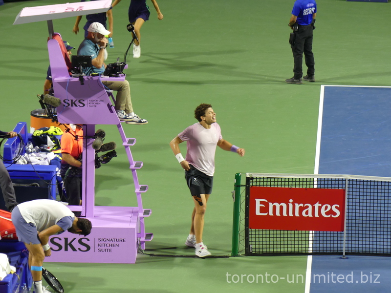 A jubilant Ben Shelton on the Centre Court