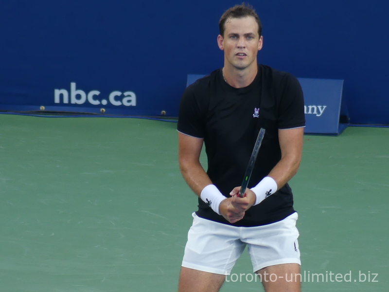 Canadian Vasek Pospisil during the qualifying match on August 27, 2025. NBO 2025 Toronto