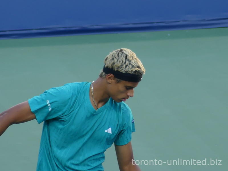 Canadian Gabriel Diallo is playing with the American Taylor Fritz on the Centre Court on August 1, 2025
