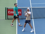 Jubilant Julian Cash and Lloyd Glasspool are celebrating on the Court. 
