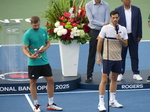 Champions Lloyd Glasspool and Julian Cash speaking