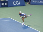 Karen Khachanov has a nice serve against Ben Shelton in the Championship Final on August 7, 2025