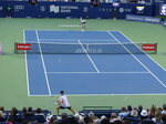 Karen Khachanov serving to Ben Shelton on Centre Court in the NBO 2025 Championship Final, August 7, 2025