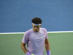 Closeup of concentrated Ben Shelton on Centre Court playing Karen Khachanov at the NBO 2025 Toronto, August 7, 2025