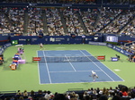 It is an evening NBO 2025 match in Toronto. Karen Khachanov is serving, but Ben Shelton a set point.