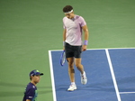 Concentrated Ben Shelton during the Championship match with Ben Shelton, NBO 2025 in Toronto