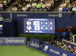 Scoreboard showing the tie 6:6 in the third set for Khachanov and Shelton NBO 2025