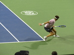 Nice body pose of Ben Shelton while returning the serve from Karen Khachanov at the NBO 2025
