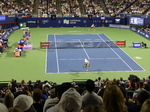 Ben Shelton has a match point, while Karen Khachanov is serving in the third set tiebreaker. Championship Final at the NBO 2025 Toronto