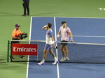 The match is over, and Khachanov and Shelton are walking to the Umpire to shake hands. The NBO 2025 in Toronto, August 7, 2025