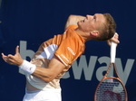 Jiri Lehecka (CZE) in the serve to Mackenzie McDonald (USA), July 30, 2025, NBO 2025 Toronto.