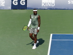 Frances Tiafoe (USA) is on the Centre Court playing Alexandr Vukic (Aus), August 1, 2025,  NBO 2025