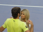 Is Taylor Fritz (USA) dancing on the Court, or just having a postgame interview, after his win with Gabriel Diallo? 