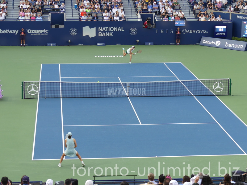 Swift run by Elena Rybakina on Centre Court August 13, 2026