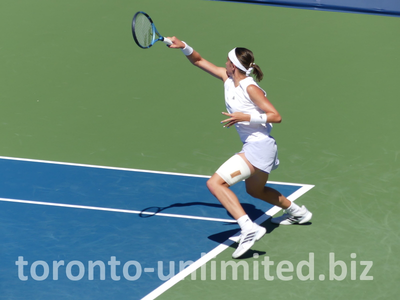 See the stretched-out posture of Nikola Bartunkova on the Court