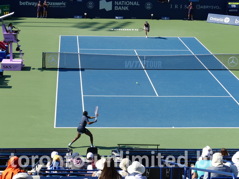 Coco Gauff is expecting to return serve, playing Kayla Day on Centre Court.