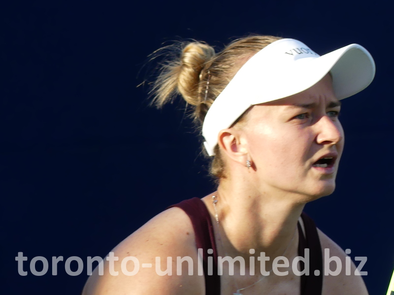 Close-up of Barbora Krejcikova's face.