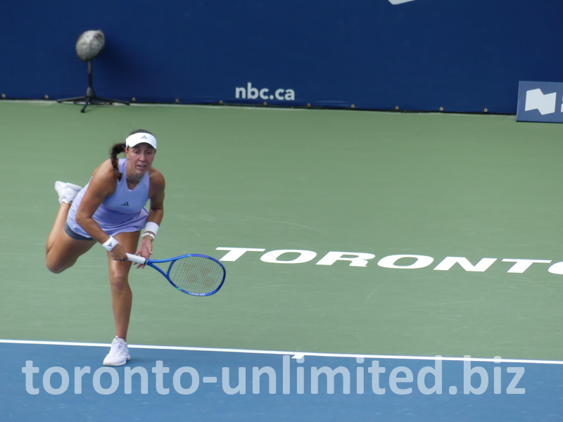 Jessica Pegula serves to Diana Schneider.