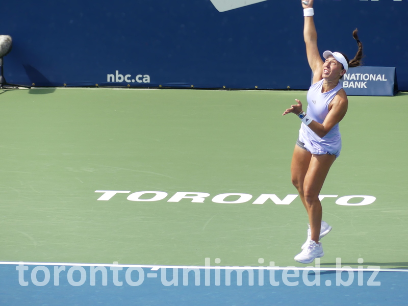 Jessica Pegula serves to Diana Schneider.