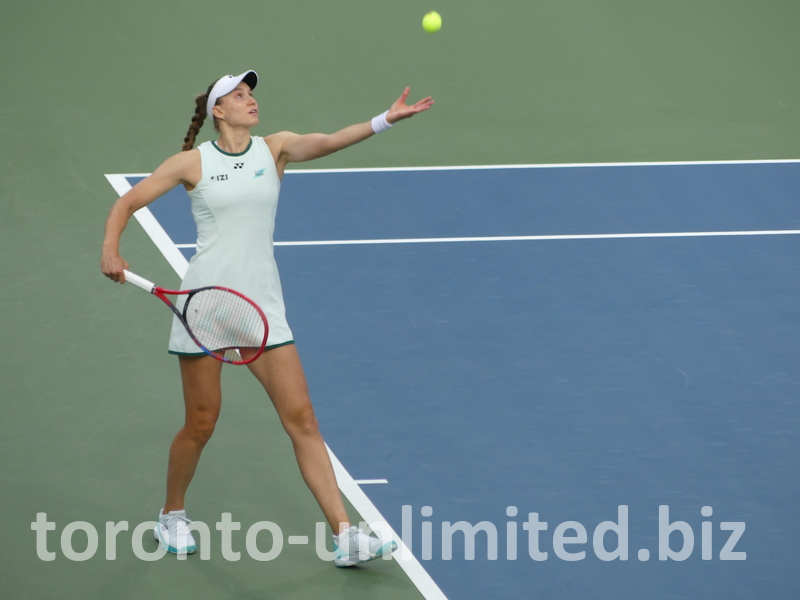 Elena Rybakina's serving motions.