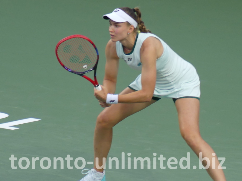 Elena Rybakina expects the serve ball.