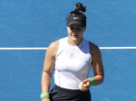 What is the expression on Bianca Andrescu's face telegraphing her opponent?