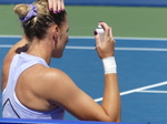 For Karolina Pliskova, it is time to do her hair before her match.