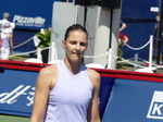 Karolina Pliskova on the Court in match with Mirra Andreva