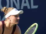 Concentrated face of Barbora Krejcikova.