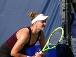 Concentrated face of Barbora Krejcikova.