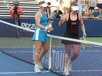 Winner Liudmila Samsonova walking with Barbara Krejcikova. Watch Barbora's face.