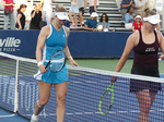 Winner Liudmila Samsonova walking with Barbara Krejcikova. Watch Barbora's face.