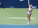 Jessica Pegula serves to Diana Schneider.