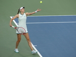 Elena Rybakina's serving motions.