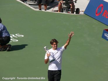Roger Federer a Champion walks the Court