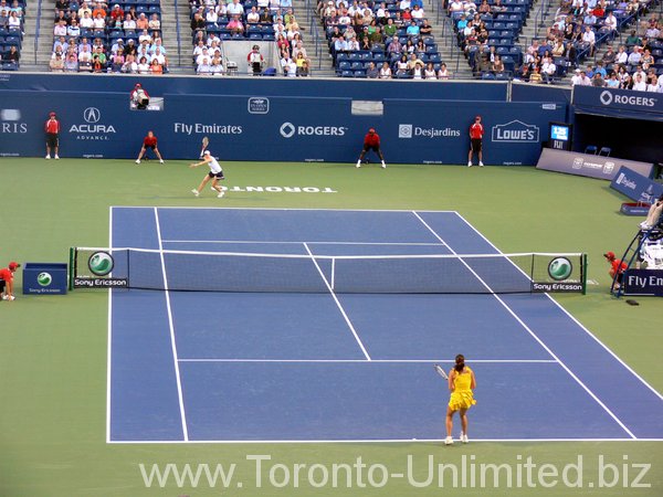 Alisa Kleybanova and Jelena Jankovic. Centre Court.