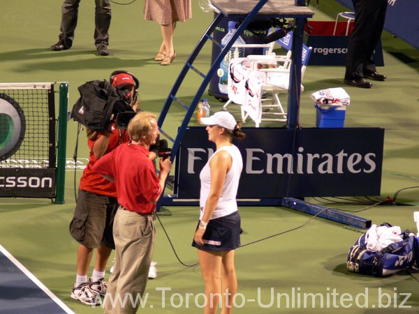 Alisa Kleybanova winner in post-game interview.