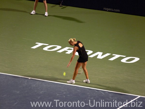 Elena Baltacha getting ready to serve.